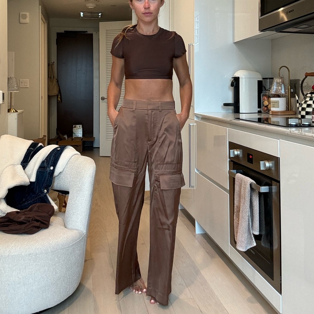 Satin Cargo Pants